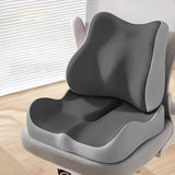 Darrahopens Furniture > Sofas > Sofa Accessories grey+black **Waist Support and Seat Cushion Combo: Scientifically Supports the Back, Breathable and Pressure-Relieving, Comfortable for 8 Hours of Sitting**