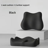 Darrahopens Furniture > Sofas > Sofa Accessories grey+black **Waist Support and Seat Cushion Combo: Scientifically Supports the Back, Breathable and Pressure-Relieving, Comfortable for 8 Hours of Sitting**