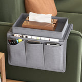 Darrahopens Furniture > Sofas > Sofa Accessories Grey Foldable  Sofa Armrest Organizer With 3-Zones - 20kg Load Capacity, Thickended Oxford Cloth Storage Bag for Dorms, Cars & Living Rooms