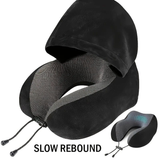 Darrahopens Furniture > Sofas > Sofa Accessories Outdoor Travel Car Pillow, 1pc Memory Foam Hooded U-shaped Neck Pillow, Washable, Neck Pillow with Hood.GREY