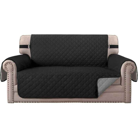 Darrahopens Furniture > Sofas > Sofa Accessories Recliner Armchair Cover Reversible Quilted Black, 2 Seater