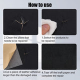 Darrahopens Furniture > Sofas > Sofa Accessories Self-Adhesive Repair Patch Artificial Leather 50x138 cm Black Variety