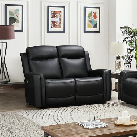 Darrahopens Furniture > Sofas > Sofas & Sofa Beds 2 Seater Electric Leather/PVC Black Recliner