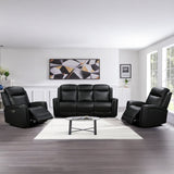 Darrahopens Furniture > Sofas > Sofas & Sofa Beds 3-1-1 Seater Electric Leather/PVC Black Recliner Set