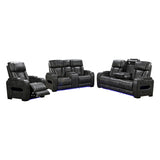 Darrahopens Furniture > Sofas > Sofas & Sofa Beds 3-2-1 Seater Electric Air Leather Dark Grey Recliner Set
