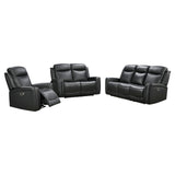 Darrahopens Furniture > Sofas > Sofas & Sofa Beds 3-2-1 Seater Electric Leather/PVC Black Recliner Set