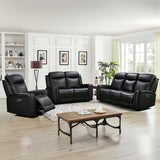 Darrahopens Furniture > Sofas > Sofas & Sofa Beds 3-2-1 Seater Electric Leather/PVC Black Recliner Set