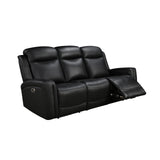 Darrahopens Furniture > Sofas > Sofas & Sofa Beds 3-2-1 Seater Electric Leather/PVC Black Recliner Set