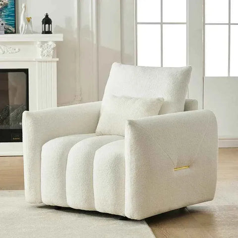 Darrahopens Furniture > Sofas > Sofas & Sofa Beds 35 "Teddy fabric sofa, modern lounge chair, upholstered with a pillow