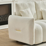 Darrahopens Furniture > Sofas > Sofas & Sofa Beds 35 "Teddy fabric sofa, modern lounge chair, upholstered with a pillow