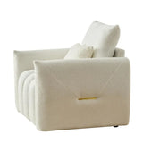 Darrahopens Furniture > Sofas > Sofas & Sofa Beds 35 "Teddy fabric sofa, modern lounge chair, upholstered with a pillow
