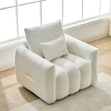 Darrahopens Furniture > Sofas > Sofas & Sofa Beds 35 "Teddy fabric sofa, modern lounge chair, upholstered with a pillow