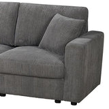Darrahopens Furniture > Sofas > Sofas & Sofa Beds 5-Piece Grey Modular Corduroy Sofa with Storage Chaise In Australia - Darrahopens