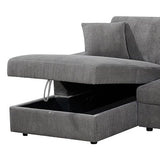 Darrahopens Furniture > Sofas > Sofas & Sofa Beds 5-Piece Grey Modular Corduroy Sofa with Storage Chaise In Australia - Darrahopens