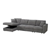 Darrahopens Furniture > Sofas > Sofas & Sofa Beds 5-Piece Grey Modular Corduroy Sofa with Storage Chaise In Australia - Darrahopens