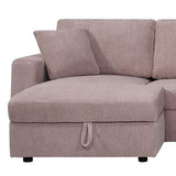 Darrahopens Furniture > Sofas > Sofas & Sofa Beds 5-Piece Pink Modular Corduroy Sofa with Storage Chaise In Australia - Darrahopens