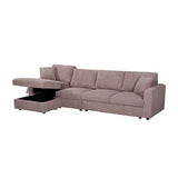 Darrahopens Furniture > Sofas > Sofas & Sofa Beds 5-Piece Pink Modular Corduroy Sofa with Storage Chaise In Australia - Darrahopens