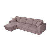 Darrahopens Furniture > Sofas > Sofas & Sofa Beds 5-Piece Pink Modular Corduroy Sofa with Storage Chaise In Australia - Darrahopens