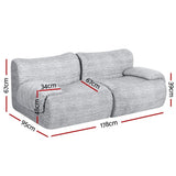 Darrahopens Furniture > Sofas > Sofas & Sofa Beds Artiss 2 Seater Sofa Modular Sectional Sofas Couch Bed No Assembly Living Room Grey