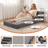 Artiss 3-in-1 Folding Sofa Bed Armless Lounger Chair with Side Pocket and Pillow In Australia - Darrahopens
