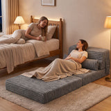 Darrahopens Furniture > Sofas > Sofas & Sofa Beds Artiss 3-in-1 Folding Sofa Bed Armless Lounger Chair with Side Pocket and Pillow In Australia - Darrahopens