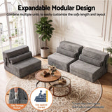 Darrahopens Furniture > Sofas > Sofas & Sofa Beds Artiss 3-in-1 Folding Sofa Bed Armless Lounger Chair with Side Pocket and Pillow In Australia - Darrahopens
