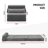 Artiss 3-in-1 Folding Sofa Bed Armless Lounger Chair with Side Pocket and Pillow In Australia - Darrahopens