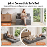Artiss 3-in-1 Folding Sofa Bed Armless Lounger Chair with Side Pocket and Pillow In Australia - Darrahopens