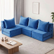 Darrahopens Furniture > Sofas > Sofas & Sofa Beds Artiss 4 Pack Folding Sofa Bed L-Shaped Modular Floor Sofas Foam Futons Couches In Australia - Darrahopens