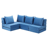 Darrahopens Furniture > Sofas > Sofas & Sofa Beds Artiss 4 Pack Folding Sofa Bed L-Shaped Modular Floor Sofas Foam Futons Couches In Australia - Darrahopens