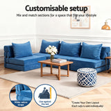 Darrahopens Furniture > Sofas > Sofas & Sofa Beds Artiss 4 Pack Folding Sofa Bed L-Shaped Modular Floor Sofas Foam Futons Couches In Australia - Darrahopens