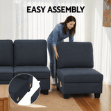 Darrahopens Furniture > Sofas > Sofas & Sofa Beds Artiss 4 Seater Modular Sofa Set Sectional Easy Assembly Dark Grey In Australia - Darrahopens