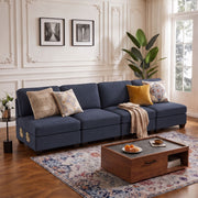 Darrahopens Furniture > Sofas > Sofas & Sofa Beds Artiss 4 Seater Modular Sofa Set Sectional Easy Assembly Dark Grey In Australia - Darrahopens