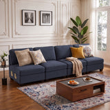 Darrahopens Furniture > Sofas > Sofas & Sofa Beds Artiss 4 Seater Modular Sofa Set Sectional Easy Assembly Dark Grey In Australia - Darrahopens