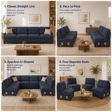 Darrahopens Furniture > Sofas > Sofas & Sofa Beds Artiss 4 Seater Modular Sofa Set Sectional Easy Assembly Dark Grey In Australia - Darrahopens