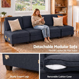 Darrahopens Furniture > Sofas > Sofas & Sofa Beds Artiss 4 Seater Modular Sofa Set Sectional Easy Assembly Dark Grey In Australia - Darrahopens