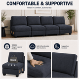 Darrahopens Furniture > Sofas > Sofas & Sofa Beds Artiss 4 Seater Modular Sofa Set Sectional Easy Assembly Dark Grey In Australia - Darrahopens