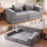 Artiss 5-in-1 Convertible Sofa Bed Floor Mattress Modular Boneless Curved Couch In Australia - Darrahopens