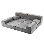 Darrahopens Furniture > Sofas > Sofas & Sofa Beds Artiss 5-in-1 Convertible Sofa Bed Floor Mattress Modular Boneless Curved Couch In Australia - Darrahopens