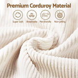 Darrahopens Furniture > Sofas > Sofas & Sofa Beds Artiss Bean Bag Sofa w/Ottoman Corduroy for Adults Teens White In Australia - Darrahopens