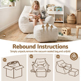 Darrahopens Furniture > Sofas > Sofas & Sofa Beds Artiss Bean Bag Sofa w/Ottoman Corduroy for Adults Teens White In Australia - Darrahopens