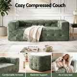 Darrahopens Furniture > Sofas > Sofas & Sofa Beds Artiss Comfort Boneless Sofa for Living Room Green Luxury Chenille