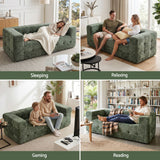 Darrahopens Furniture > Sofas > Sofas & Sofa Beds Artiss Comfort Boneless Sofa for Living Room Green Luxury Chenille