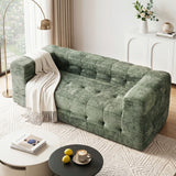 Darrahopens Furniture > Sofas > Sofas & Sofa Beds Artiss Comfort Boneless Sofa for Living Room Green Luxury Chenille