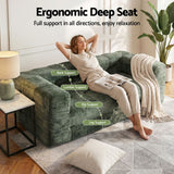 Darrahopens Furniture > Sofas > Sofas & Sofa Beds Artiss Comfort Boneless Sofa for Living Room Green Luxury Chenille