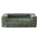 Artiss Comfort Boneless Sofa for Living Room Green Luxury Chenille