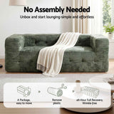 Artiss Comfort Boneless Sofa for Living Room Green Luxury Chenille