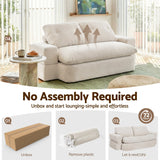 Darrahopens Furniture > Sofas > Sofas & Sofa Beds Artiss Convertible Folding Sofa Bed 30D High-Density Foam Boneless Couch with Corduroy Sleeper Couch Lounger for Living Room Beign