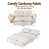 Darrahopens Furniture > Sofas > Sofas & Sofa Beds Artiss Convertible Folding Sofa Bed 30D High-Density Foam Boneless Couch with Corduroy Sleeper Couch Lounger for Living Room Beign