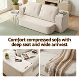 Darrahopens Furniture > Sofas > Sofas & Sofa Beds Artiss Convertible Folding Sofa Bed 30D High-Density Foam Boneless Couch with Corduroy Sleeper Couch Lounger for Living Room Beign